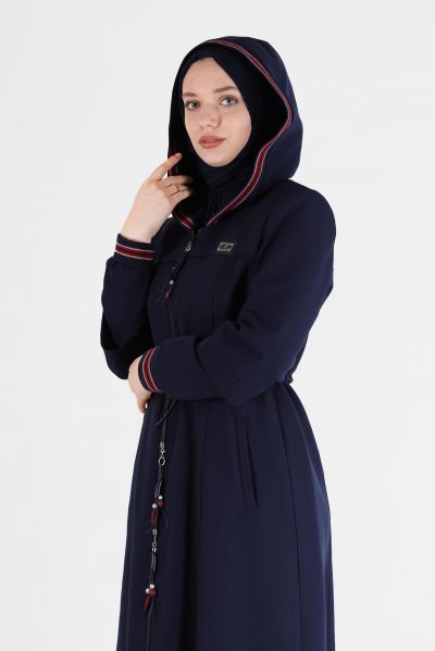 10472 جلباب الفينا سحاب مع طاقية 38/46 كحلي