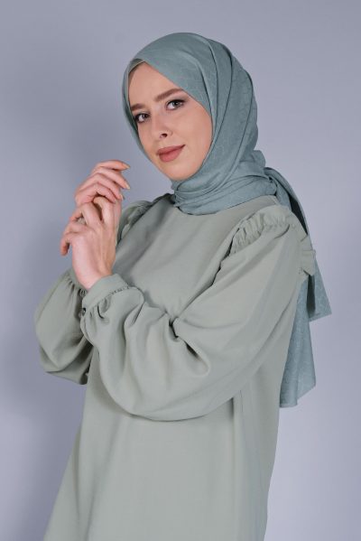 8061 شال الفينا نسيج قطني منقوش أخضر