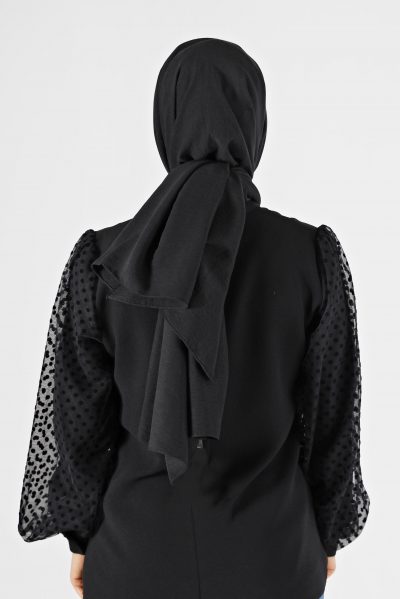 ⁦8081 شال الفينا قطني أسود⁩ - الصورة ⁦2⁩