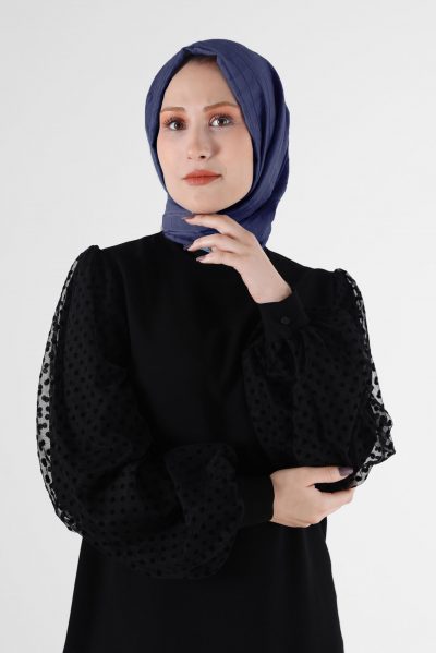 8069 شال الفينا منقوش كحلي