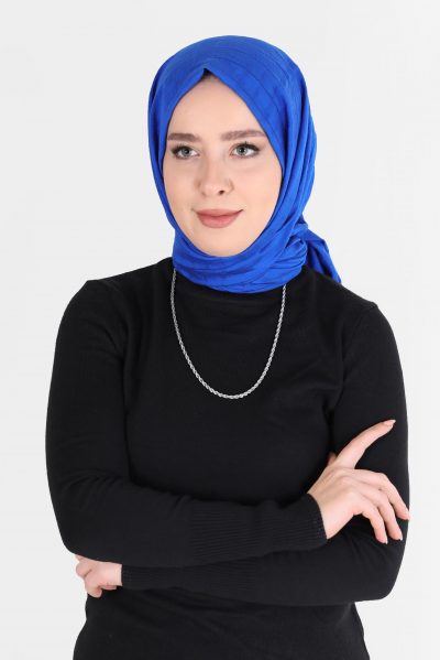 8069 شال الفينا منقوش نيلي داكن