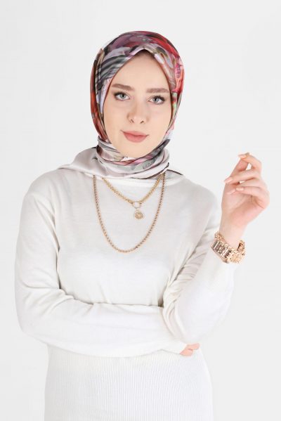 5457 إيشارب الفينا منقوش - بني