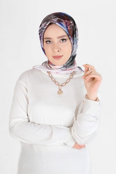 5457 إيشارب الفينا منقوش - مشمشي