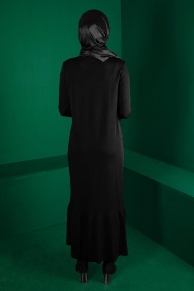 ⁦43128 فستان الفينا صوف ناعم 38/44 أسود⁩ - الصورة ⁦3⁩