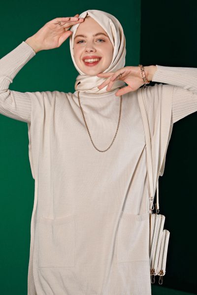 43214 طقم الفينا صوف ناعم 3 قطع 38/46 صخري