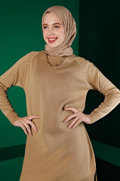 43218 طقم الفينا صوف ناعم منقوش 38/46 كاميل