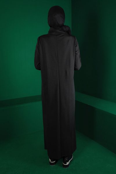 43363 فستان الفينا مع طباعة 38/46 أسود - الصورة 3