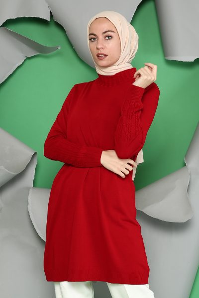 ⁦43102 تونيك الفينا صوف ناعم 38/46 أحمر⁩ - الصورة ⁦2⁩