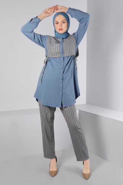 43266 طقم الفينا قطعتين منقوش 38/44 أزرق