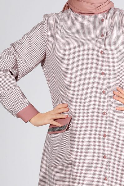43398 تونيك الفينا منقوش مع شريط فضي من الخلف 40/46 زهر - الصورة 4