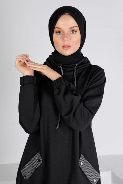 43428 تونيك الفينا قبة مع أربطة 38/46 أسود