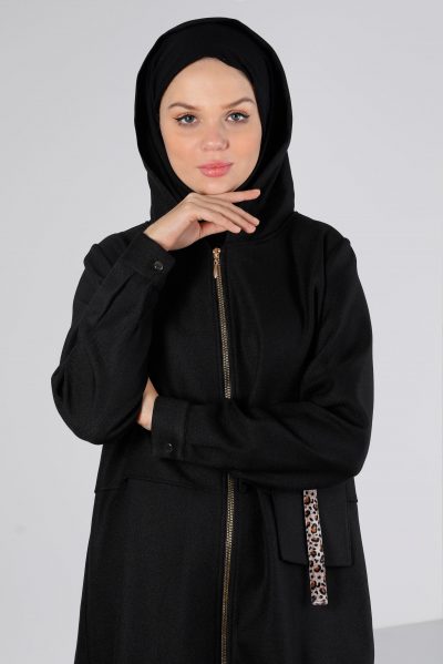 43420 تونيك الفينا سحاب مع طاقية 40/48 أسود