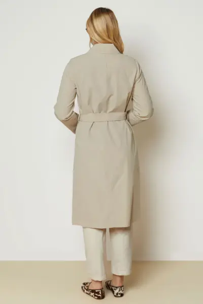 ⁦11030 ترانشكوت الفينا أزرار مع حزام 38/46 بيج فاتح⁩ - الصورة ⁦4⁩
