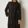 11030 ترانشكوت الفينا أزرار مع حزام 38/46 بني