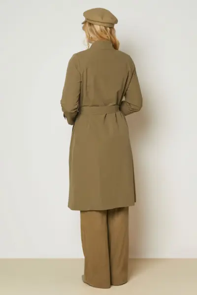 ⁦11030 ترانشكوت الفينا أزرار مع حزام 38/46 عسلي⁩ - الصورة ⁦4⁩