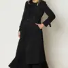 11031 ترانشكوت الفينا قبة أزرار مع حزام 38/46 أسود