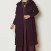 11034 ترانشكوت الفينا أزرار مع حزام 38/46 خمري
