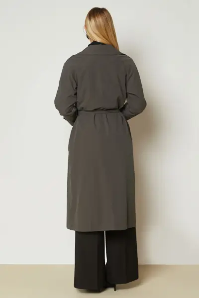 ⁦11034 ترانشكوت الفينا أزرار مع حزام 38/46 بني⁩ - الصورة ⁦4⁩
