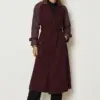 11037 ترانشكوت الفينا قبة أزرار مع حزام 38/46 خمري