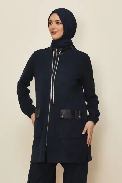 46263 طقم الفينا قطعتين قبة مع سحاب 38/46 كحلي - الصورة 2