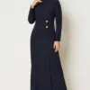 46745 فستان الفينا مع تفاصيل أزرار 38/46 كحلي