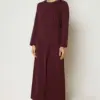 46886 فستان الفينا مع حزام 38/46 خمري