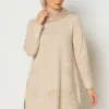 46938 تونيك الفينا تريكو ناعم منقوش 40/48 صخري فاتح