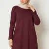 46938 تونيك الفينا تريكو ناعم منقوش 40/48 خمري