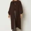 46949 جاكيت الفينا تريكو ناعم منقوش مع أزرار 42/50 بني