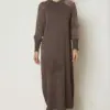 46953 فستان الفينا تريكو ناعم منقوش 40/46 موكا