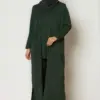 46959 طقم الفينا 3 قطع تريكو ناعم منقوش 42/48 زمردي