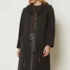 47019 جاكيت الفينا سحاب مع أربطة على الخصر 38/46 بني