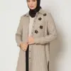 47055 تونيك الفينا مخطط قبة مع أزرار 38/46 صخري