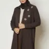 47055 تونيك الفينا مخطط قبة مع أزرار 38/46 بني