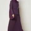 47086 فستان الفينا منقوش مع ربطة جانبية 38/46 عنابي
