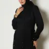 47139 تونيك الفينا منقوش ستان الجاكار مع أربطة على الخصر 38/46 أسود