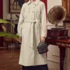 90653 جاكيت جوخ الفينا قبة أزرار مع حزام 38/46 سكري