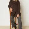 90659 جاكيت جوخ الفينا قبة مع أزرار 38/44 بني