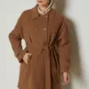 90660 جاكيت جوخ الفينا قبة أزرار مع حزام 38/44 عسلي